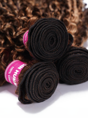 UNice Blonde Highlight Piano Color 4 Bundles Of Curly Weave Hair Deal
