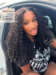 UNice 3 Pcs/pack Burmese Curly Human Hair 3 Bundles With Twist Out Ends