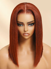UNice Bye-Bye Slip TM 7x5 Lace Reddish Brown Yaki Bob Wig
