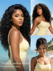 UNice 7x5 Bye-Bye Slip TM Put On And Go Glueless Water Wave Drawstring Wig