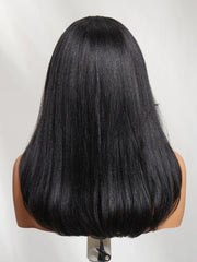 UNice Bye-Bye Knots TM 7x5 Lace Pre Side-Part Yaki Straight Wig with Blowout Feathered Layers