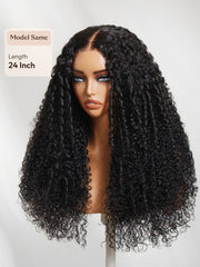 UNice Bye-Bye Knots TM 7x5 Lace Black Defined Coils 3C-4A Blend Curly Wig with Invisi Drawstring