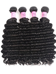 UNice Hair Bundles 4 Pcs/pack Peruvian Deep Wave Virgin Human Hair