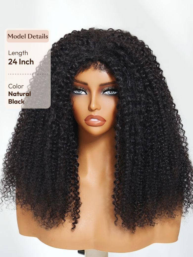 UNice Coily Curly Glueless Flip Over Kinky Curly Wig for Beginner Friendly