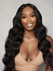 UNice InvisiBlend TM V part Natural Black Glueless Body Wave Wig Protect Your Natural Hair