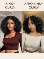 UNice 7x5 Lace Bye Bye Knots Glueless Wig Black Kinky Curly Wig With 4C Baby Hair 150% Density Drawstring Wig
