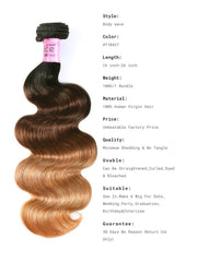UNice Brazilian Ombre 4Pcs Body Wave Remy Human Hair Bundles