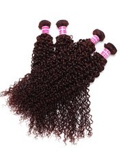 UNice Reddish Brown Jerry Curl 1Pc 100% Remy Human Hair Bundle