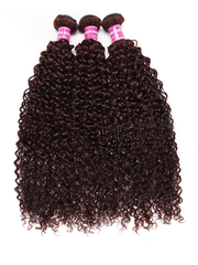 UNice Mahogany Red Brown Jerry Curl 3Pcs 100% Remy Human Hair Bundles
