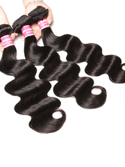 UNice Hair 3 Bundles Brazilian Body Wave With T Part Lace Closure