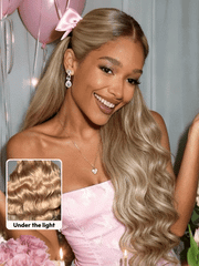 UNice Ash Blonde With Brown Roots No Slip 13x4 Pre-Everything TM Lace Frontal Body Wave Wig with Invisi Drawstring