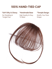 UNice Hand-Made Dark Brown Straight Clip In Air Bangs With Temples