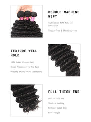 UNice Hair Icenu Series 1 Pieces Deep Wave Human Virgin Hair Weaving
