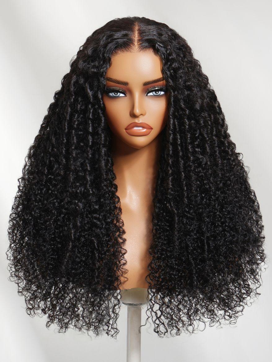 UNice Bye-Bye Knots TM 7x5 Lace Black Defined Coils 3C-4A Blend Curly Wig with Invisi Drawstring