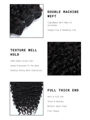 UNice 3 Pcs/Pack Messy Curly Human Hair 3 Bundles Indian Deep Curly Texture