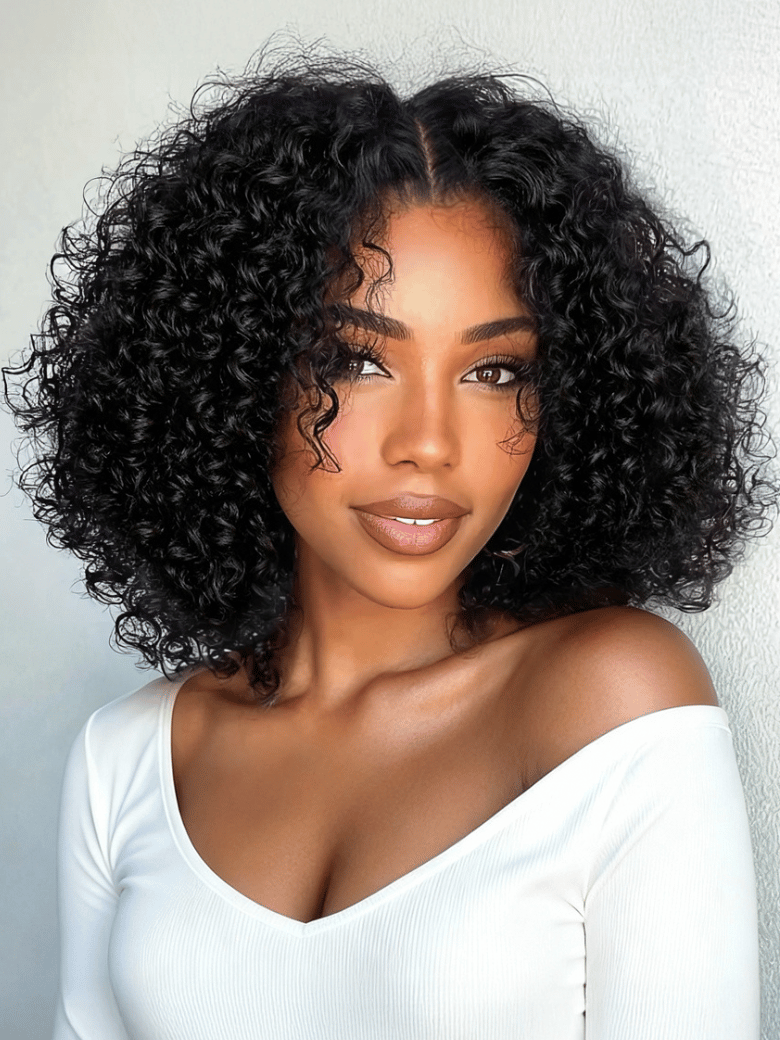 UNice InvisiBlend TM V part Wig Beginner Friendly Kinky Curly Protective Style Human Hair Wig 180% Density Protect Your Natural Hair