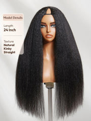 UNice InvisiBlend TM V part Kinky Straight Natural Black Wig Protect Your Natural Hair