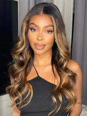 UNice Classic Brown Highlight 4Pcs Human Hair Body Wave Bundles