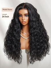 UNice 13x4 Pre-Everything TM Natural Black Micro Water Wave Wig with Invisi Drawstring