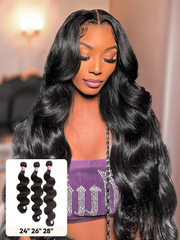 3 Pcs Brazilian Body Wave Bundles - Full Install Ready, 100% Virgin Soft Human Hair Easy to Blend